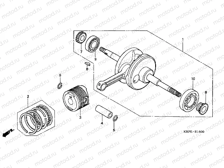E-16 CRANKSHAFT / PISTON