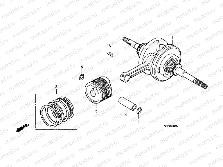 E-16 CRANKSHAFT / PISTON