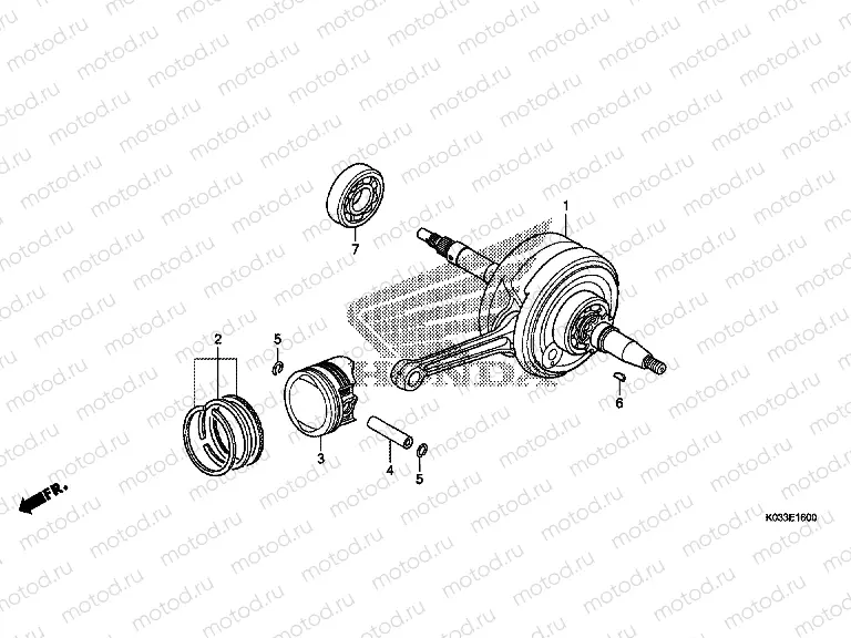E-16 CRANKSHAFT / PISTON