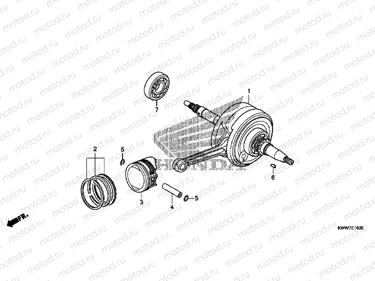 E-16 CRANKSHAFT / PISTON