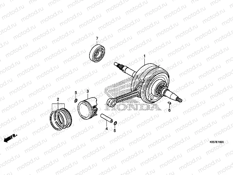 E-16 CRANKSHAFT / PISTON