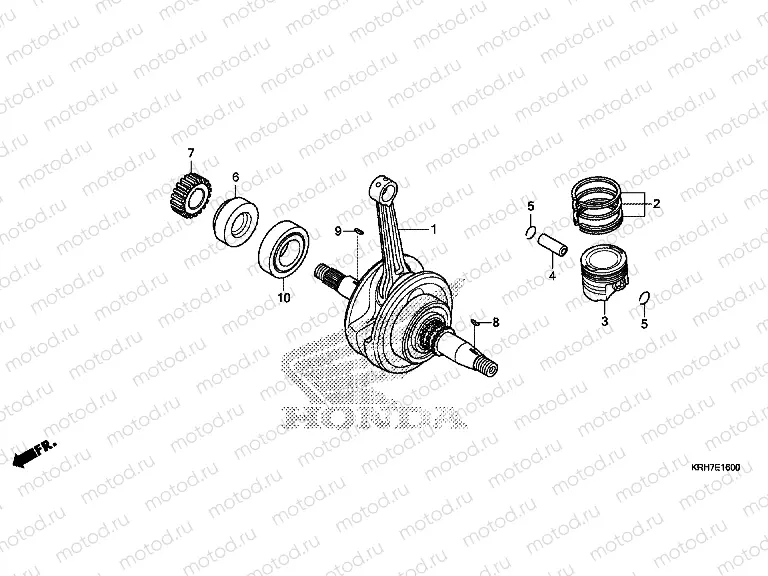 E-16 CRANKSHAFT / PISTON (XR / XL125LEK)