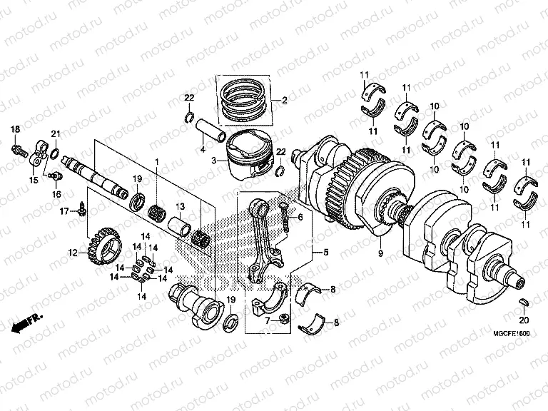 E-16 CRANKSHAFT/PISTON
