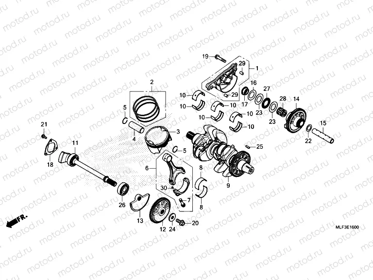 E-16 CRANKSHAFT/PISTON