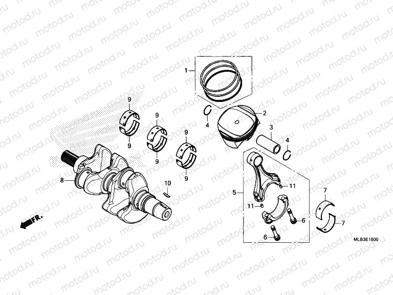 E-16 CRANKSHAFT/PISTON