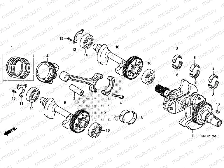 E-16 CRANKSHAFT/PISTON