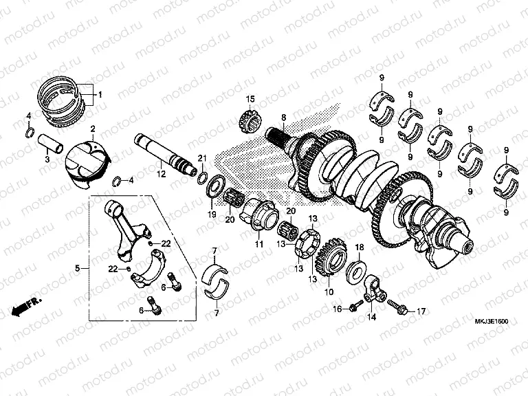 E-16 CRANKSHAFT/PISTON