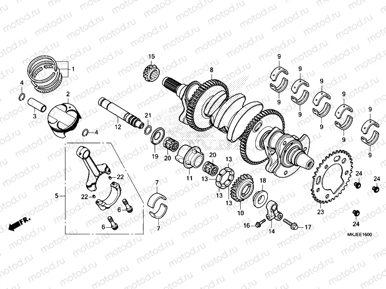 E-16 CRANKSHAFT/PISTON
