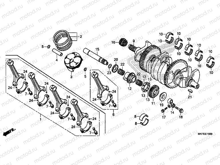 E-16 CRANKSHAFT/PISTON