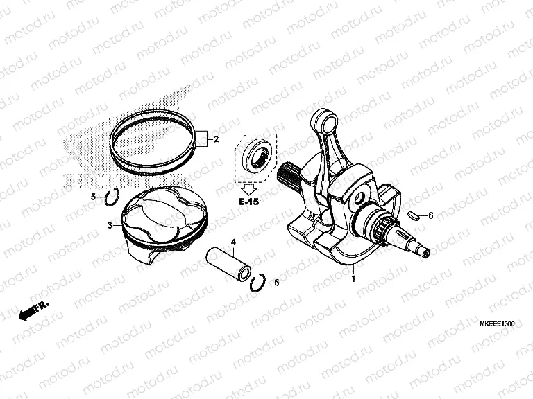 E-16 CRANKSHAFT/PISTON