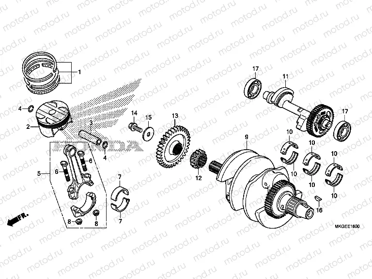E-16 CRANKSHAFT/PISTON