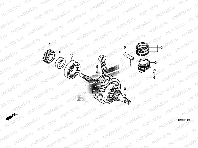 E-16 CRANKSHAFT/PISTON