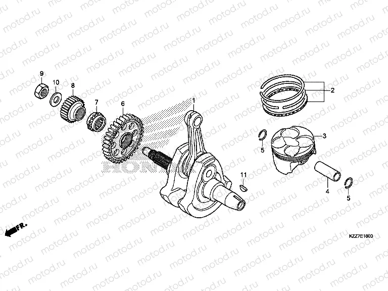 E-16 CRANKSHAFT/PISTON