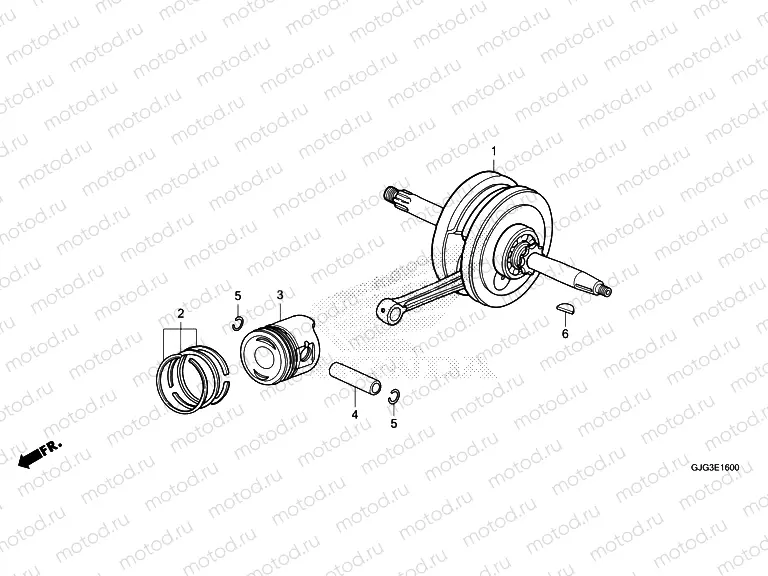 E-16 CRANKSHAFT/PISTON
