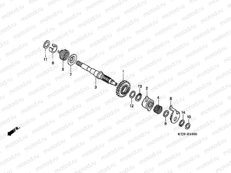 E-16 DRIVE SHAFT SHAFT (CGR125SH5,8)