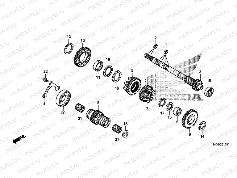 E-16 GEARBOX (CRANKSHAFT)