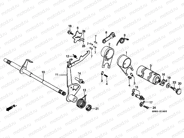 E-16 GEARBOX FORK / GEARBOX DRUM