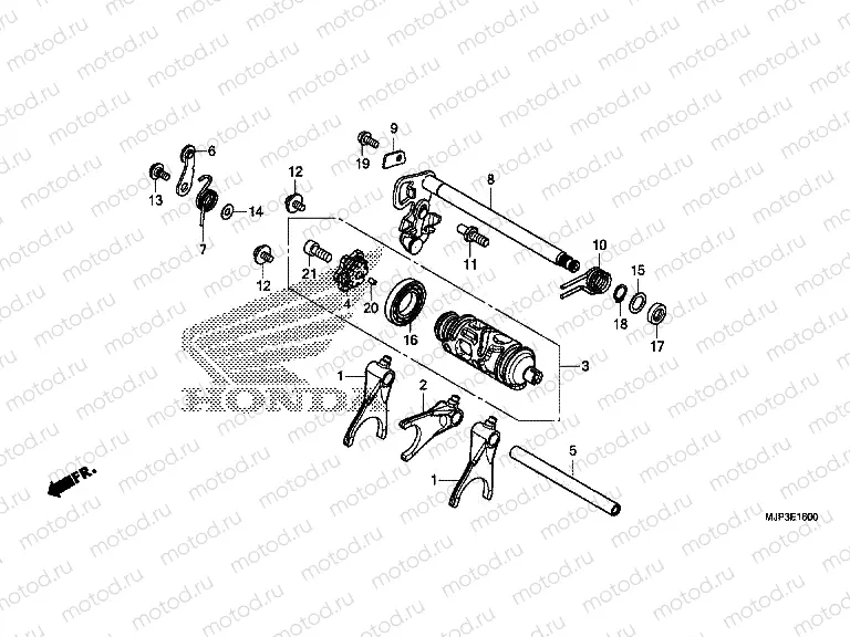 E-16 GEARSHIFT DRUM (CRF1000 / CRF1000A)