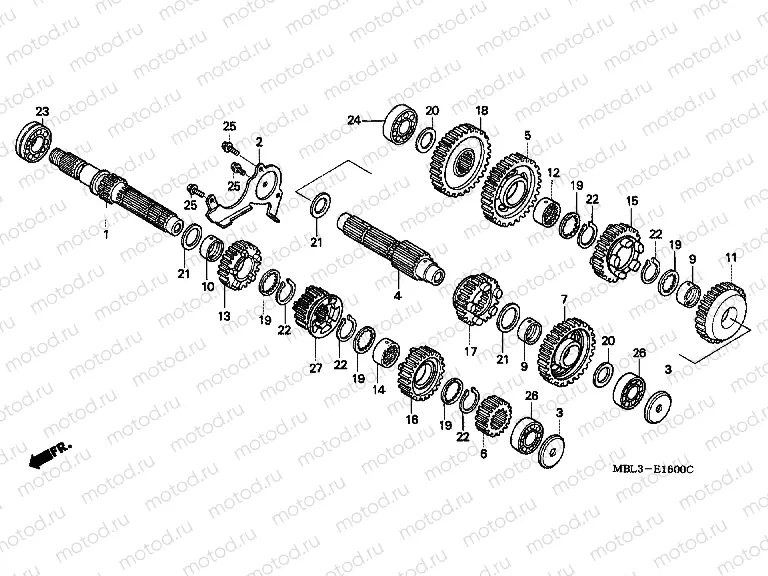 E-16 TRANSMISSION (NT650VW / X / Y / 1)