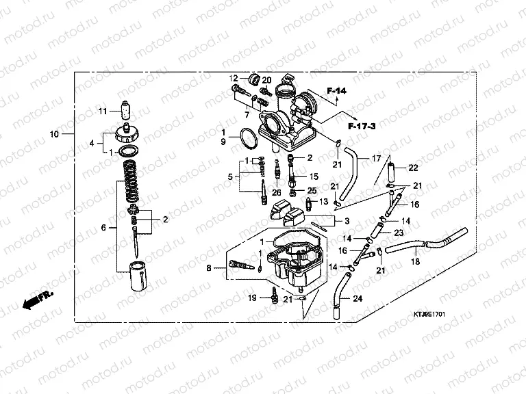 E-17-1 CARBURETOR (CGR125SHA, B)