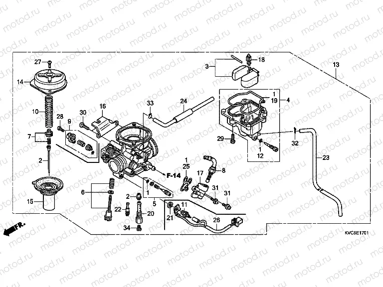 E-17-1 CARBURETOR (GLH125SH)