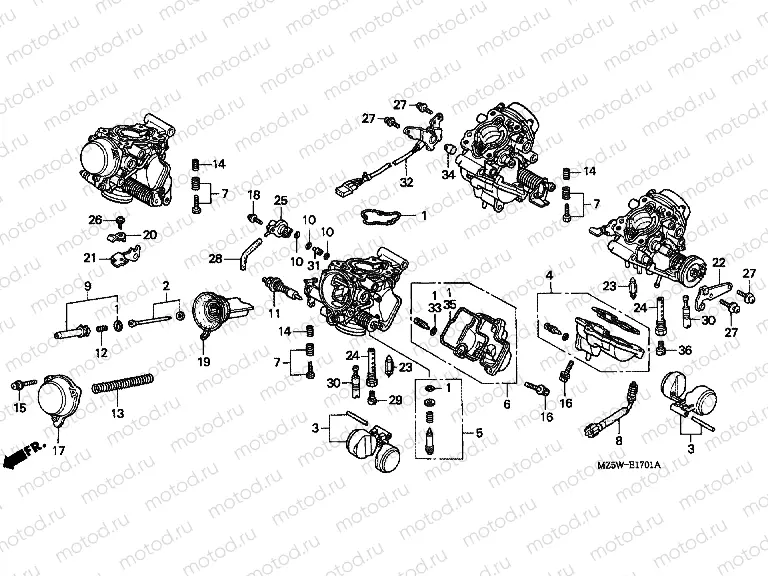 E-17-1 CARBURETOR (PARTS)