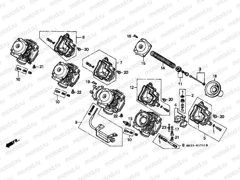 E-17-1 CARBURETOR (PARTS)
