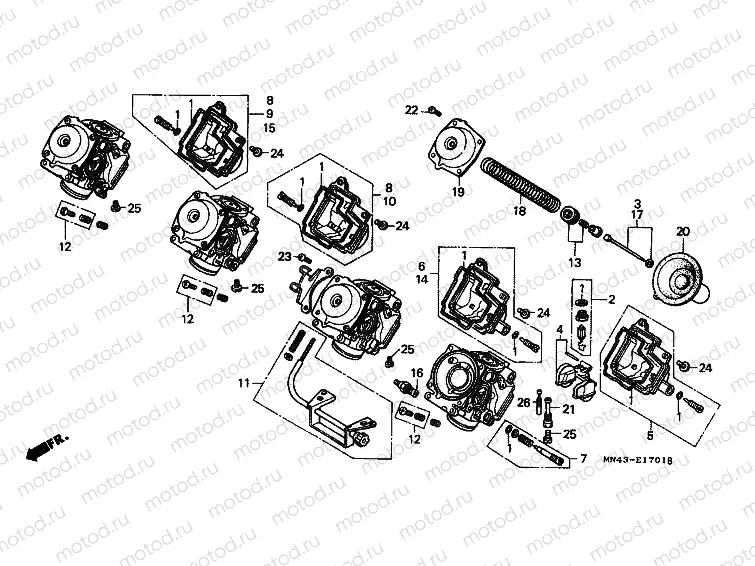 E-17-1 CARBURETOR (PARTS)