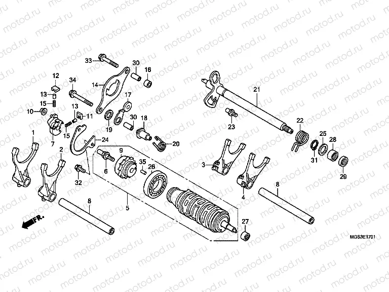 E-17-1 TRANSMISSION DRUM (NC700XD)
