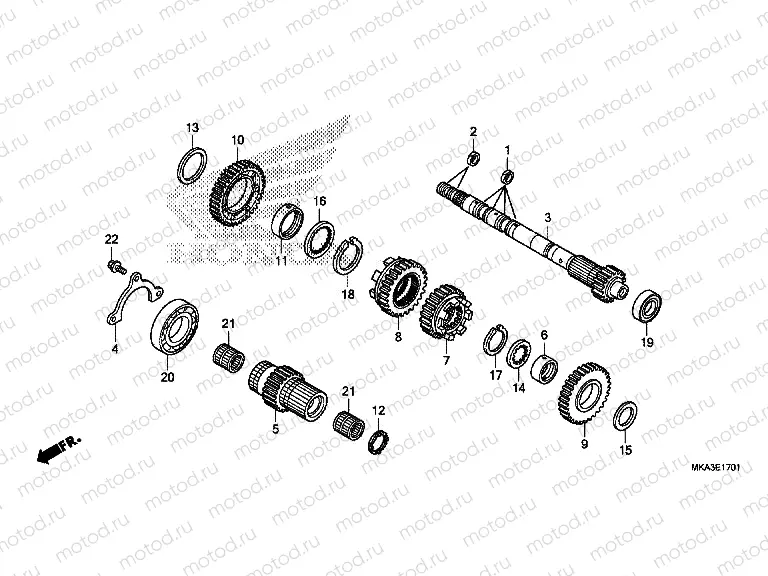 E-17-1 TRANSMISSION (MAINSHAFT) (NC750XD)
