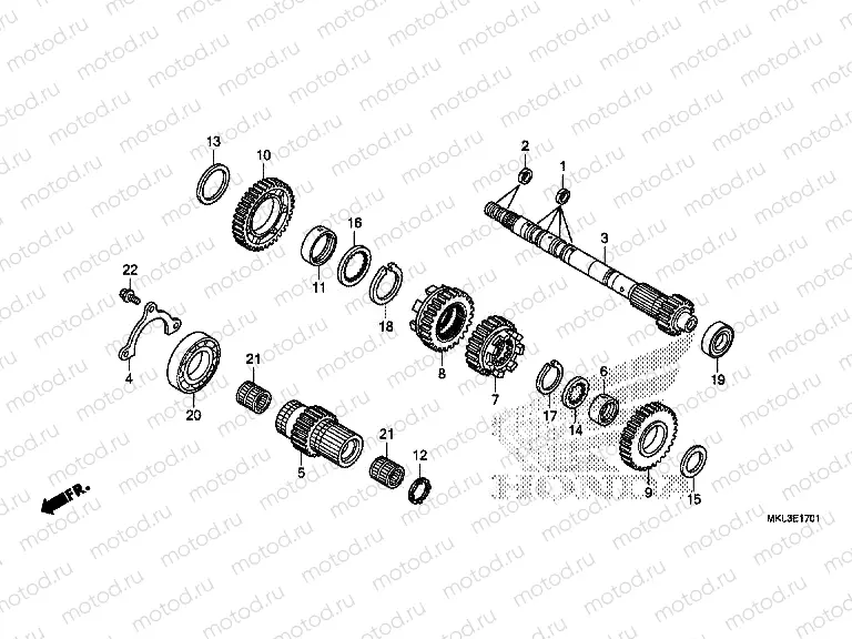 E-17-1 TRANSMISSION (MAINSHAFT) (NC750XD)