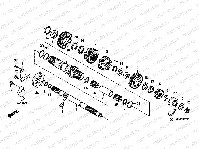 E-17-10 GEARBOX (VFR1200FD) (CRANKSHAFT)