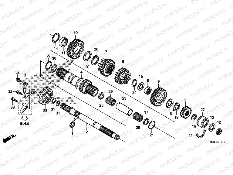 E-17-10 GEARBOX (VFR1200FD) (CRANKSHAFT)