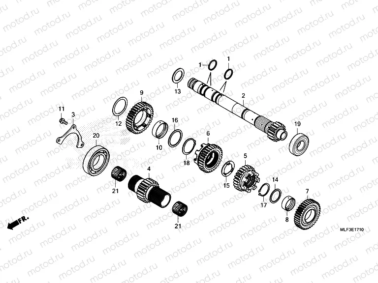 E-17-10 TRANSMISSION (MAINSHAFT)