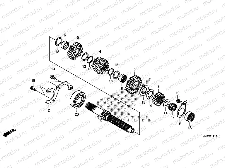 E-17-10 TRANSMISSION (MAINSHAFT)