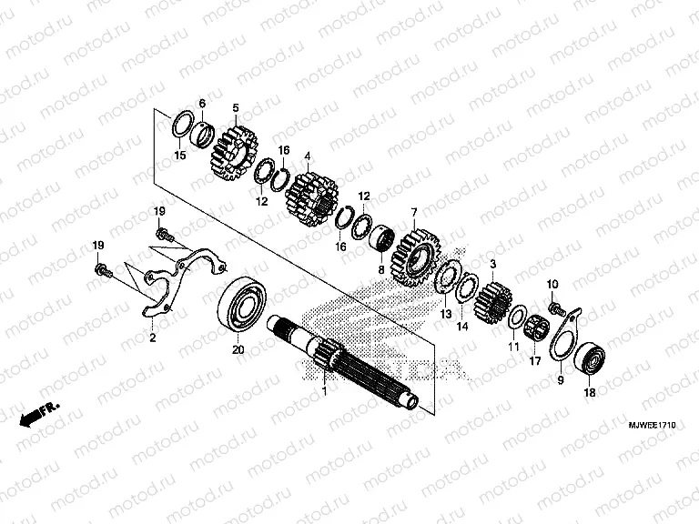 E-17-10 TRANSMISSION (MAINSHAFT)