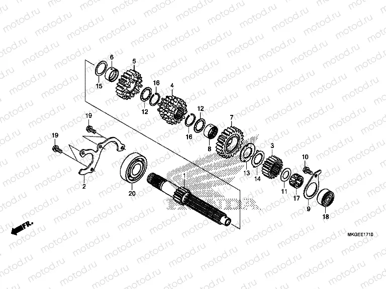 E-17-10 TRANSMISSION (MAINSHAFT)