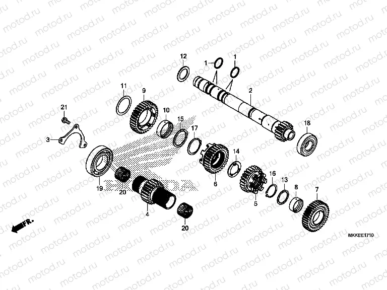 E-17-10 TRANSMISSION (MAINSHAFT) (CRF1000D/D2/DL/DL2)