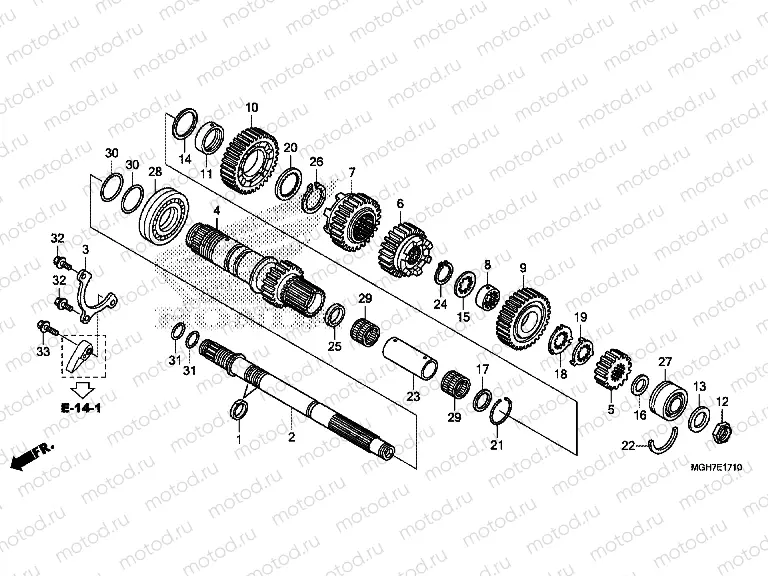 E-17-10 TRANSMISSION (VFR1200XD / XDA / XDL / XDS) (CRANKSHAFT)
