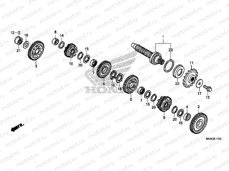 E-17-2 TRANSMISSION (COUNTERSHAFT) (NC750SD)