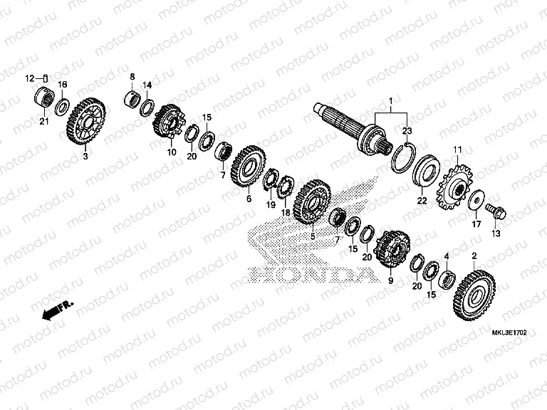 E-17-2 TRANSMISSION (COUNTERSHAFT) (NC750XD)