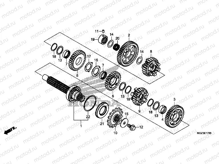 E-17-20 GEARBOX (GEAR SHAFT)