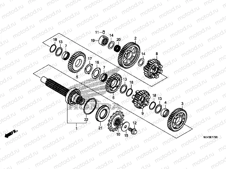 E-17-20 GEARBOX (GEAR SHAFT)