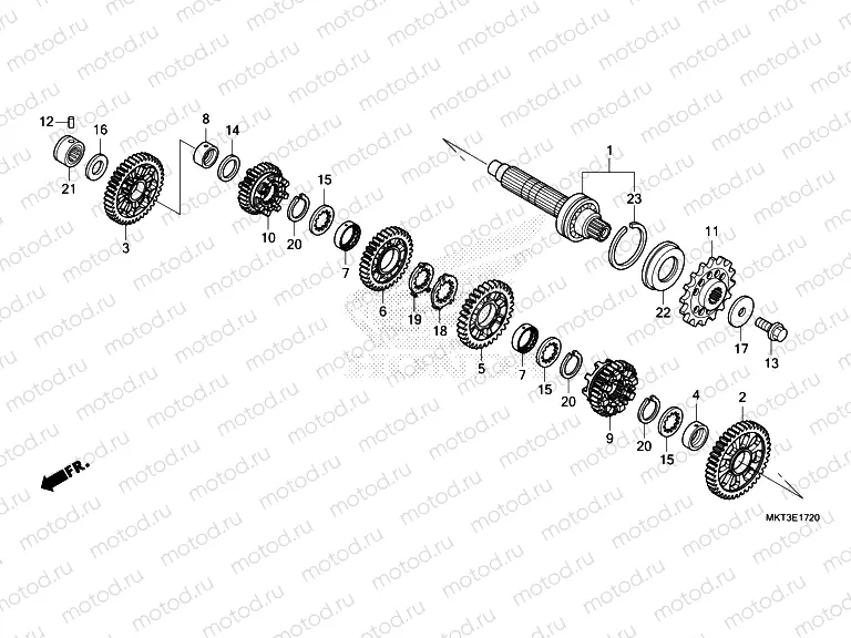 E-17-20 TRANSMISSION  COUNTERSHAFT
