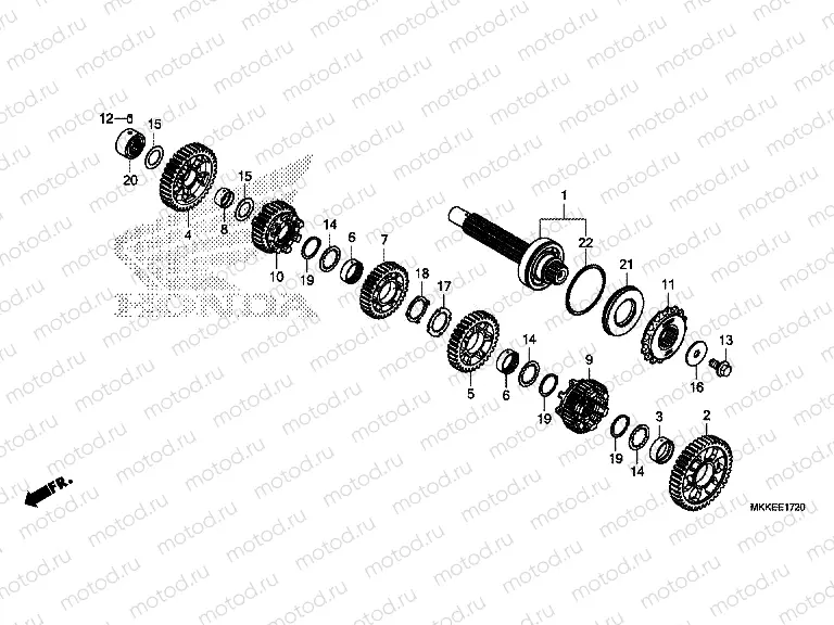 E-17-20 TRANSMISSION (COUNTERSHAFT) (CRF1000D/D2/DL/DL2)
