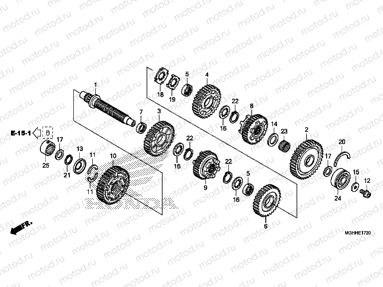 E-17-20 TRANSMISSION (VFR1200XD / XDA / XDS) (COUNTERSHAFT)