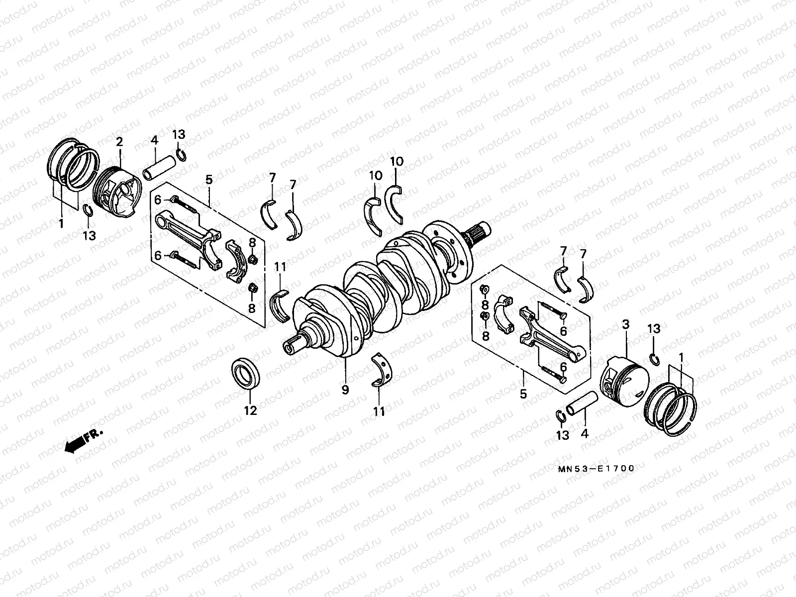 E-17 CRANKSHAFT / PISTON