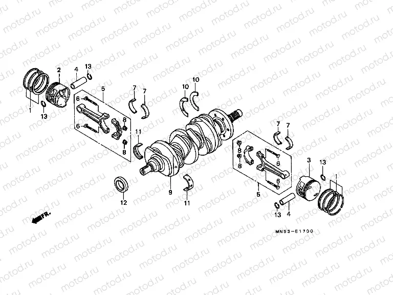 E-17 CRANKSHAFT / PISTON