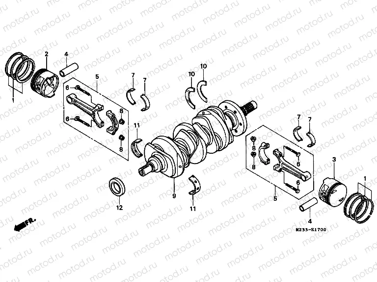 E-17 CRANKSHAFT / PISTON