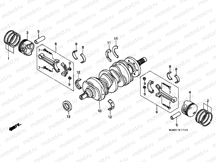 E-17 CRANKSHAFT / PISTON